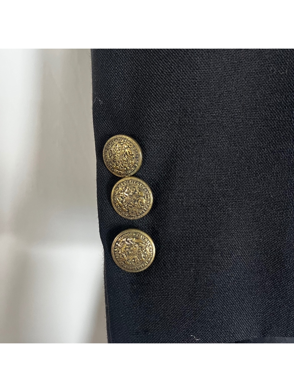 Oscar de la Renta Black Blazer with Gold Buttons - Picture 2 of 8
